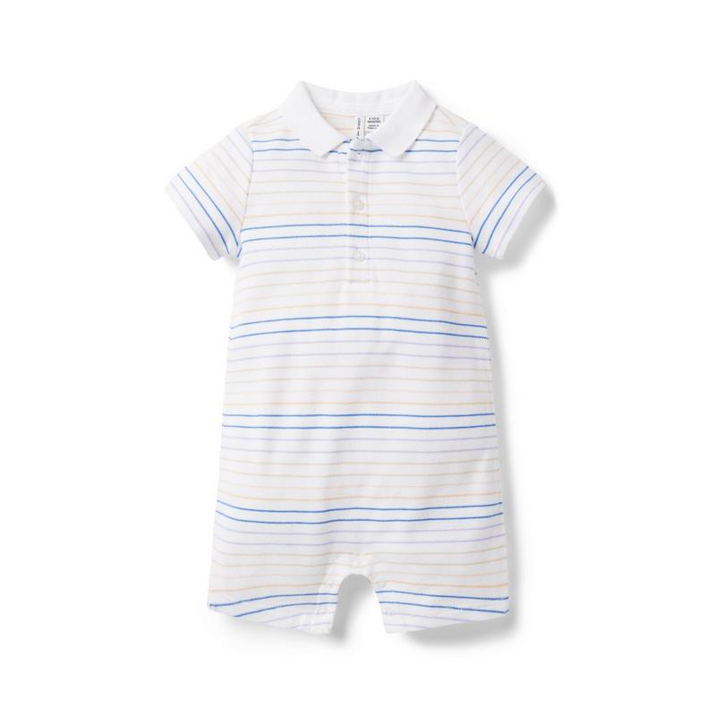 Baby Striped Pique Polo Romper - Janie And Jack